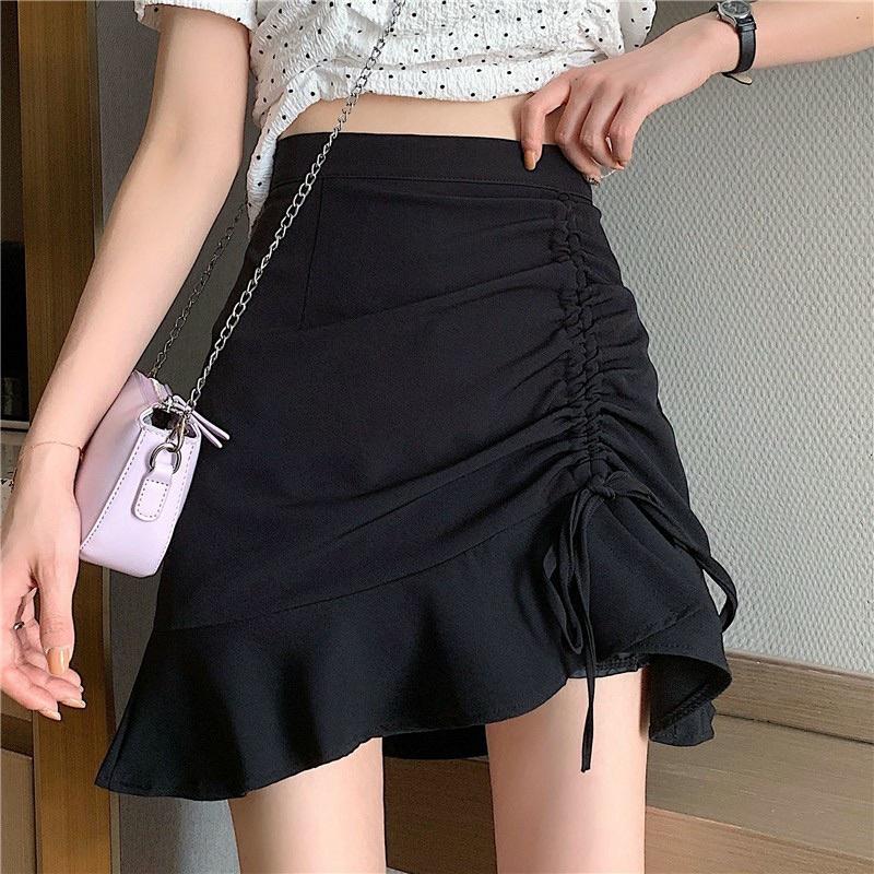 Chân Váy Nữ Dáng Chữ A Dây Rút Viền Bèo