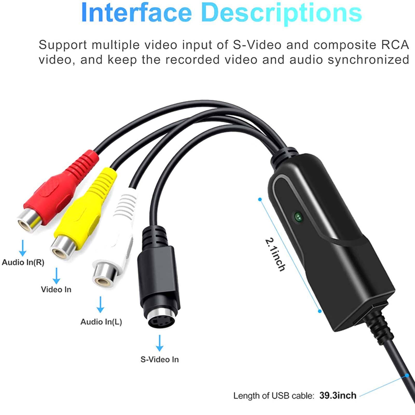 USB 2.0 Audio Video Converter RCA to USB Converter for Windows 7