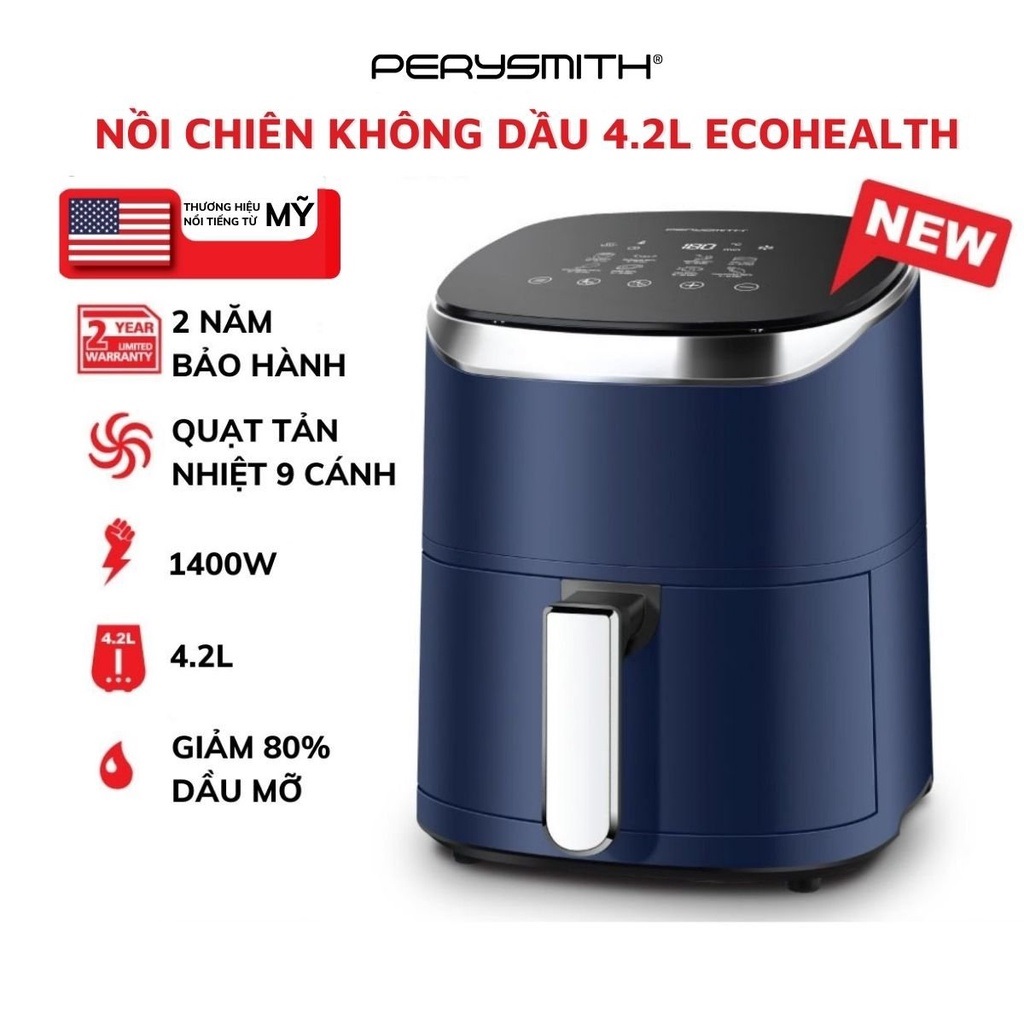 Nồi chiên không dầu điện tử 4,2 lít Perysmith PS1531 - Hàng Chính Hãng