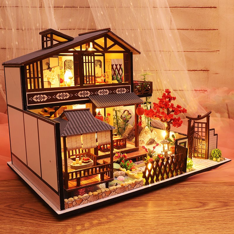 Mô hình nhà DIY Doll House Japanese Forest Valley Kèm Mica Chống bụi