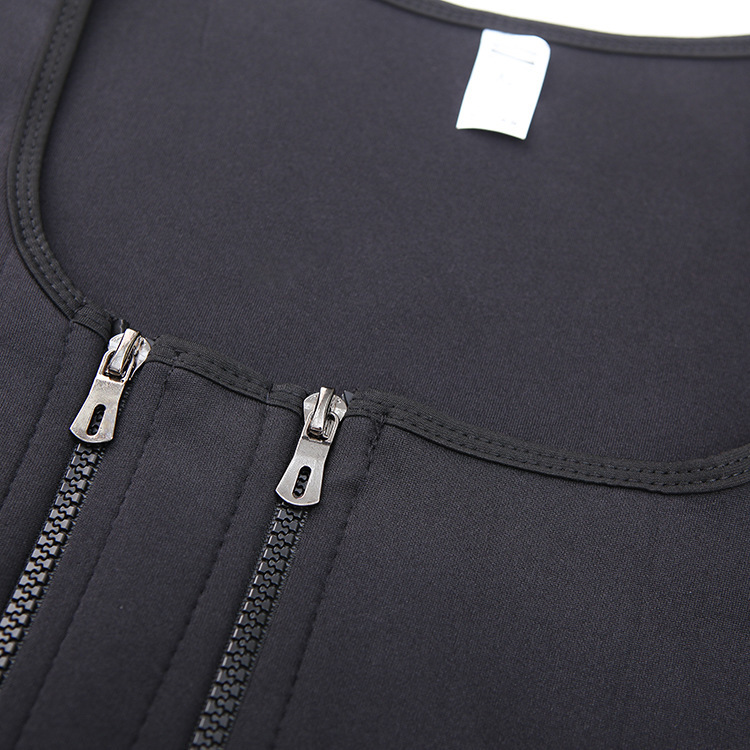 Double zipper men's body sculpting vest, waist tummy tuck, sportswear