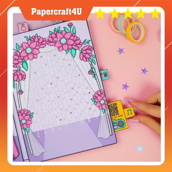 ĐỒ CHƠI NGÔI NHÀ BÚP BÊ GIẤY CẮT THỦ CÔNG DIY_Paper  MẪU 06