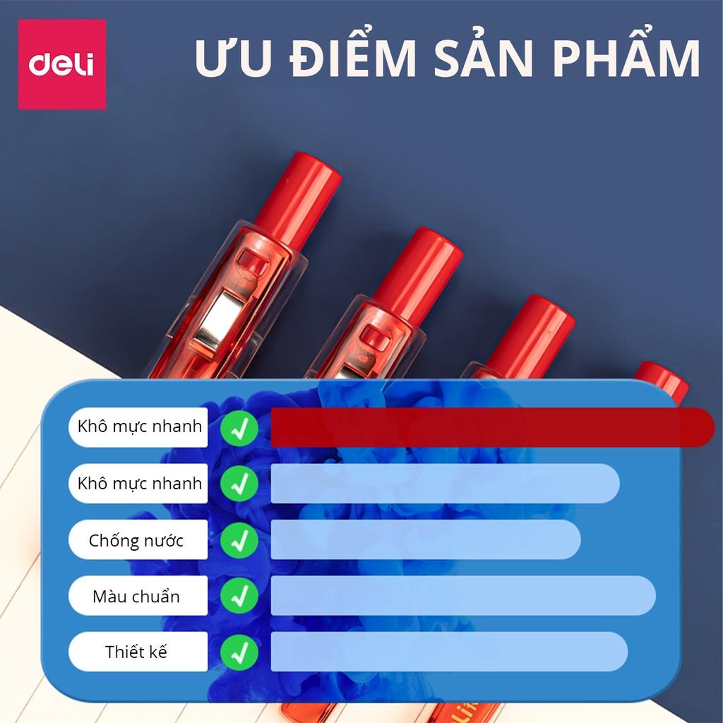 Bút Bi Nước Mực Gel Ngòi 0.5mm Siêu Mướt Nhiều Mực Deli - Dành Cho Văn Phòng Sinh viên Học Sinh - S18-B