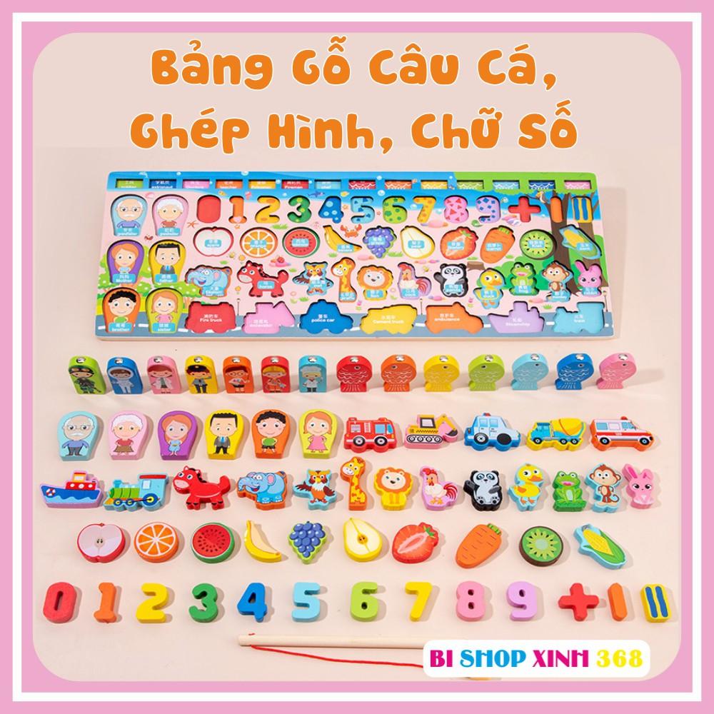 Bộ Đồ Chơi Câu Cá Gỗ và Ghép Số Cho Bé