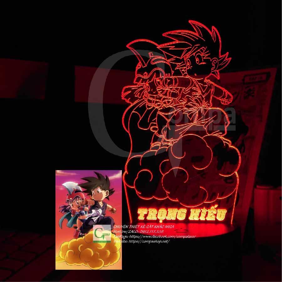 Đèn Ngủ Anime Đèn LED 3D Dragonball Kid Goku ADRB0106 16 màu tùy chỉnh