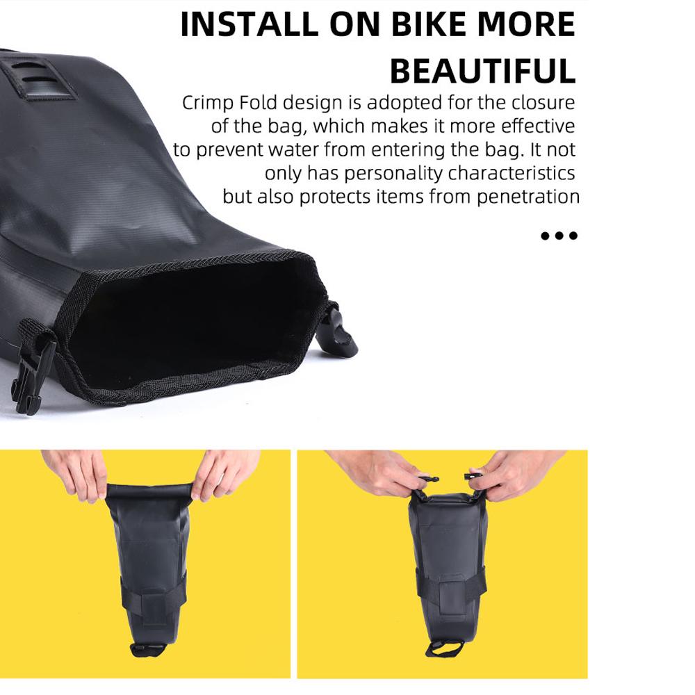 Bike Saddle Tube Bag Waterproof Bicycle Under Seats Bag Large Capacity Cycling Storage Bag Quick Release Bicycle Accessories