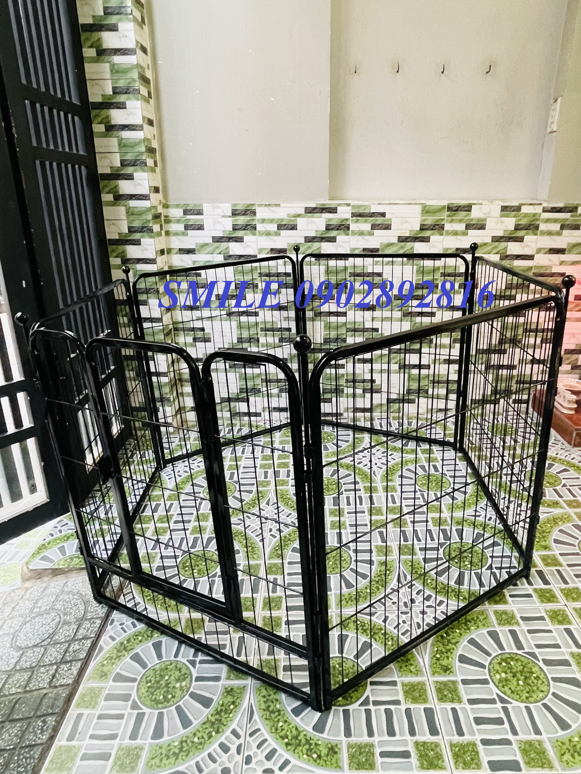 Hàng Rào Quây Cho Chó 100*120cm Nan Ống Sơn Tĩnh Điện Size Đại 6 Tấm Ghép