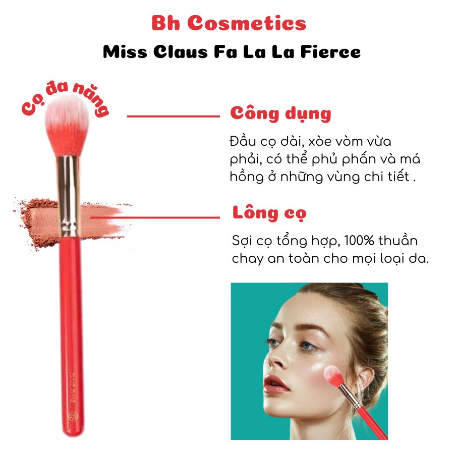 Cọ Highlight - Setting - Má Hồng Điểm Bh Cosmetics Miss Claus Fa La La Brush Brush