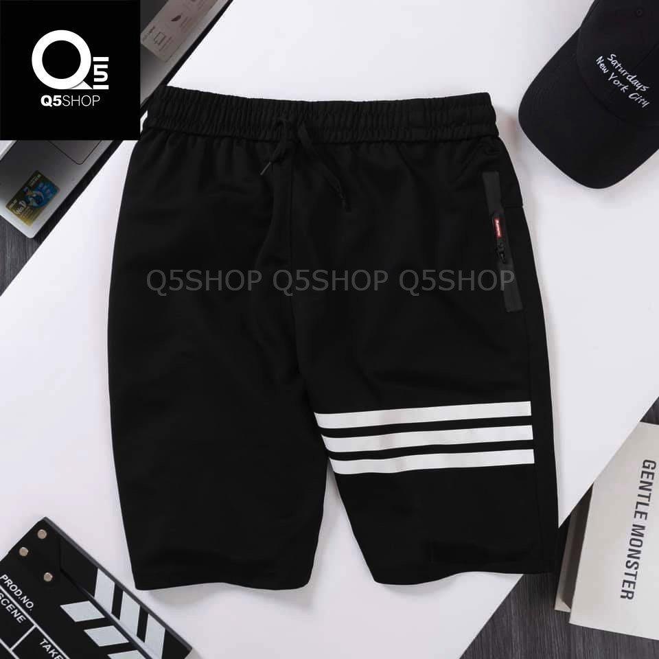 Quần Ngố nam Quần short nam kẻ sọc chất kiệu vải nỉ trơn cao cấp thoáng mát không xù hè Q5