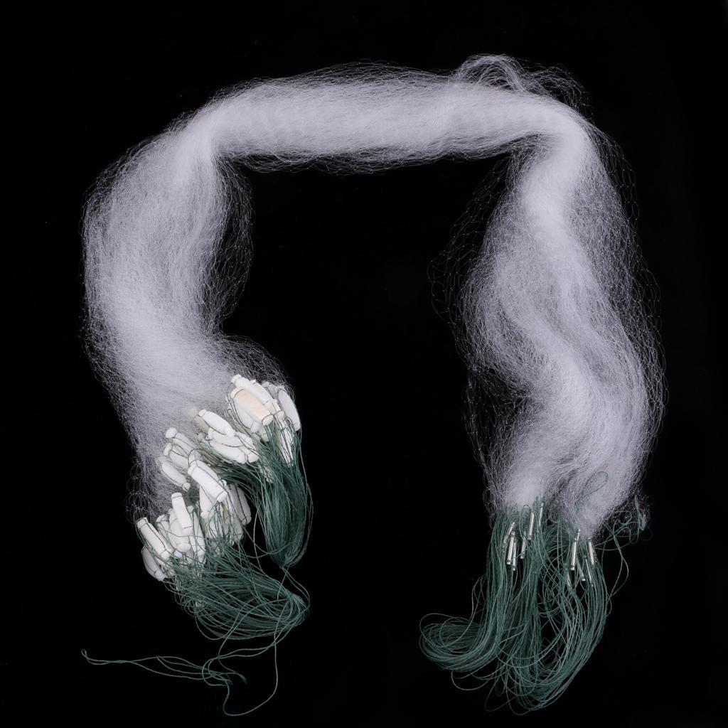 2x Fishing Net With Float Fish Trap Monofilament Small Mesh Gill Casting Net