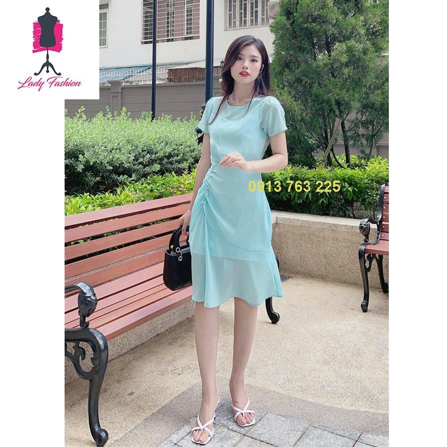 Đầm Váy Nữ Ôm Xếp Ly Eo Phối Chuỗi Ngọc Dáng Xinh - QA00127