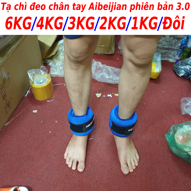 Tạ chì đeo cổ chân tay 6KG/4KG/3KG/2KG/1KG/Đôi phiên bản mạt sắt 3.0 chính hãng AIBEIJIAN, phiên bản tạ đeo chân tay siêu gọn dành cho yoga, gymer, bale, múa, chạy bộ và thể dục thể thao - tăng cường thể lực phát triển chiều cao