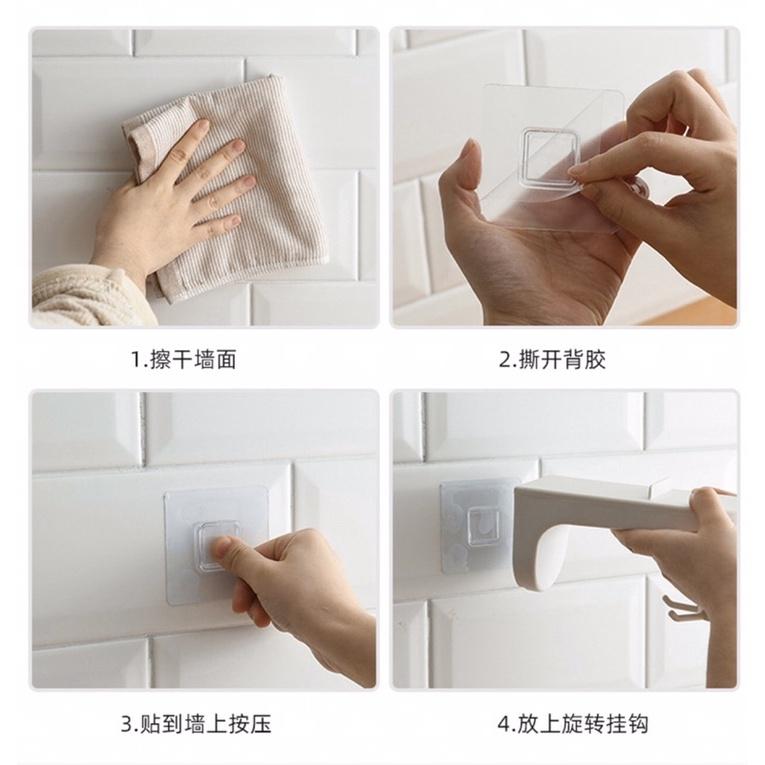Móc treo đồ dùng nhà bếp 6 chấu đa năng xoay 360 độ dán tường không cần khoan đục
