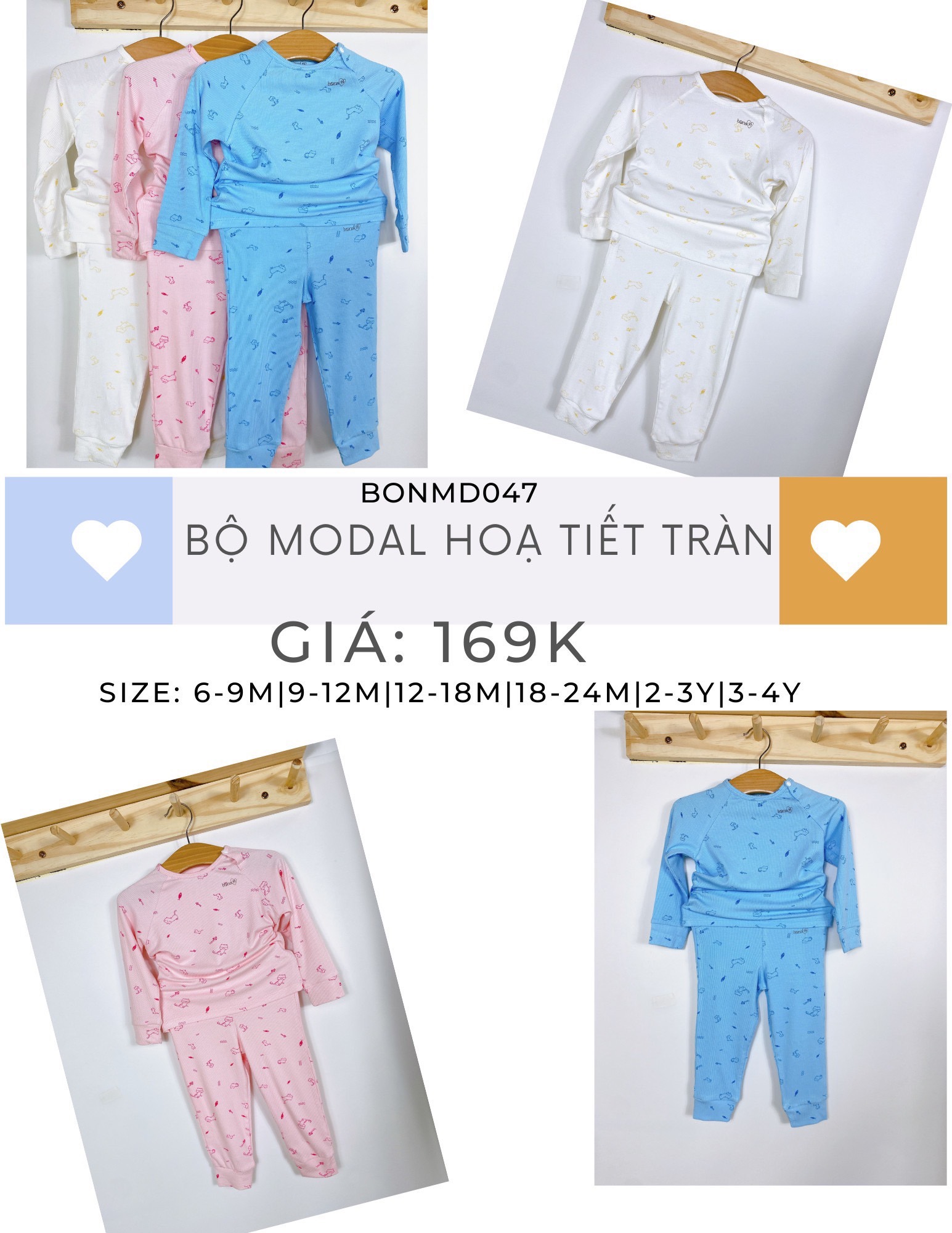 Bộ Unisex bé gái bé trai họa tiết nhí chất cotton cao cấp XK KIDS BUS013D