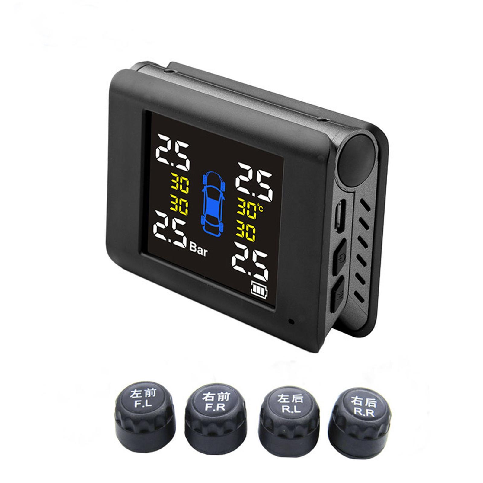Car Tire Pressure Monitoring System with 4 Sensors Digital Fits for Truck