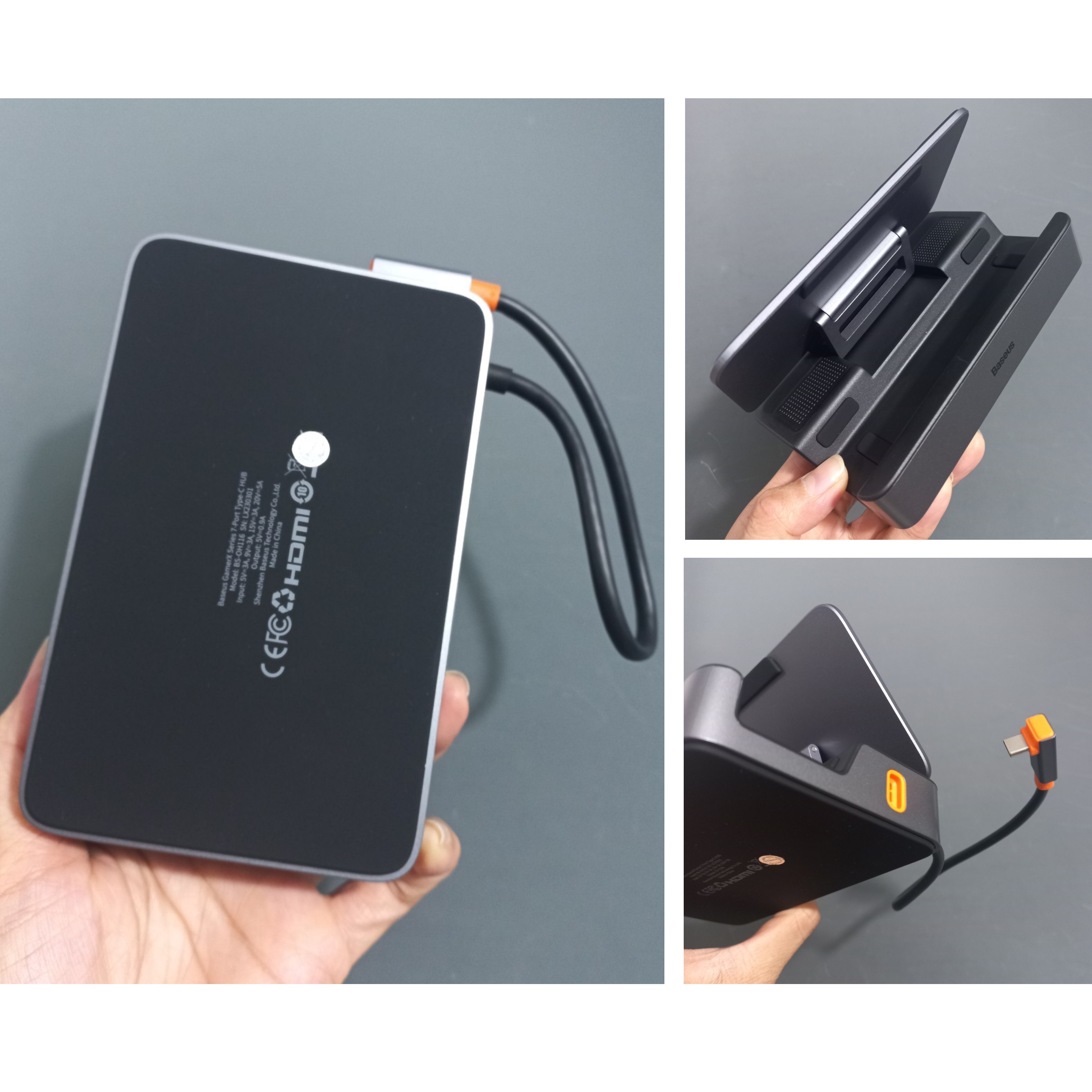 Hub C đa năng mở rộng cổng Macbook và laptop type C ra 7 cổng Baseus GamerX Bs-OH116 _ Hàng chính hãng