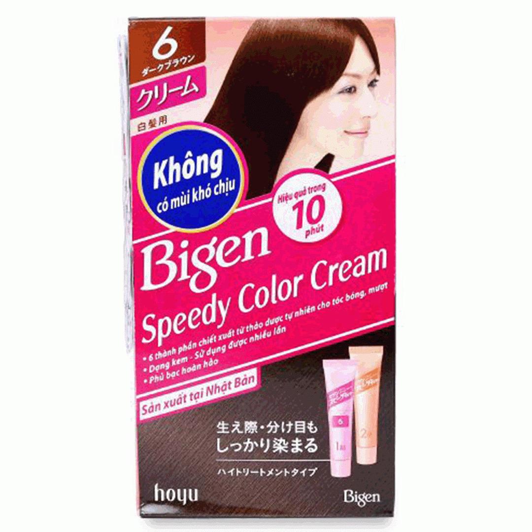 Thuốc nhuộm tóc BIGEN Cream màu 6 nâu đen hộp – 4987205041174 Thuốc nhuộm tóc BIGEN Cream màu 6 nâu đen hộp – 4987205041174