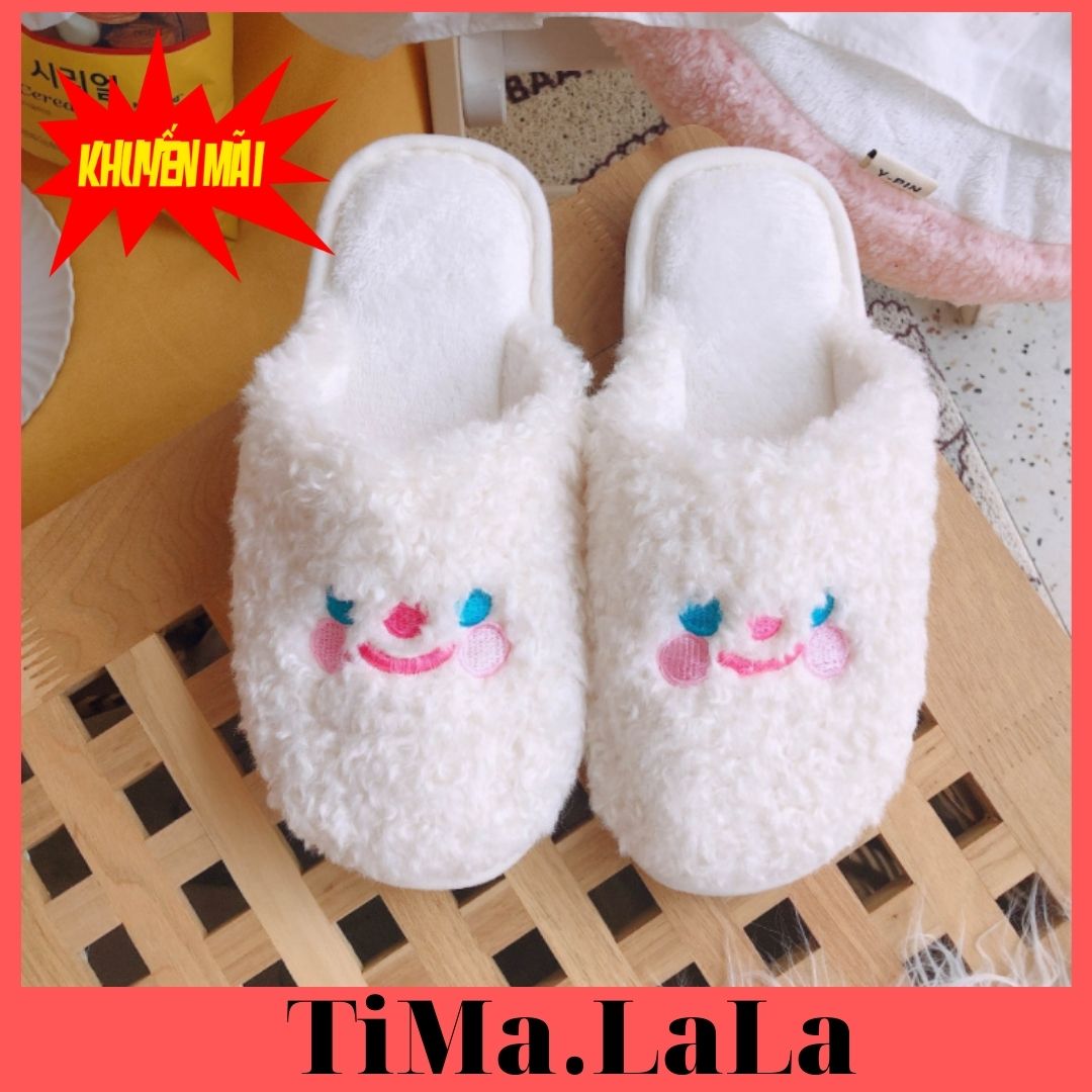 [Dép Đi,Dép Nhựa] Dép Mang Trong Nhà Lông Cừu  Size 38 - 39 -2 Mẫu Lựa Chọn - TiMa.Lala