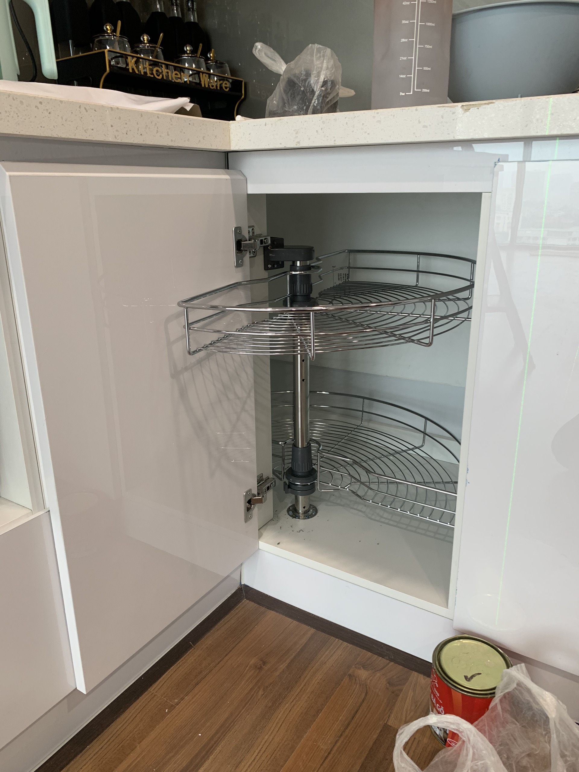 Mâm Xoay 1/2 TAKI INOX 304 Tủ Bếp - Bảo Hành 10 Năm - Có Thợ Lắp Đặt