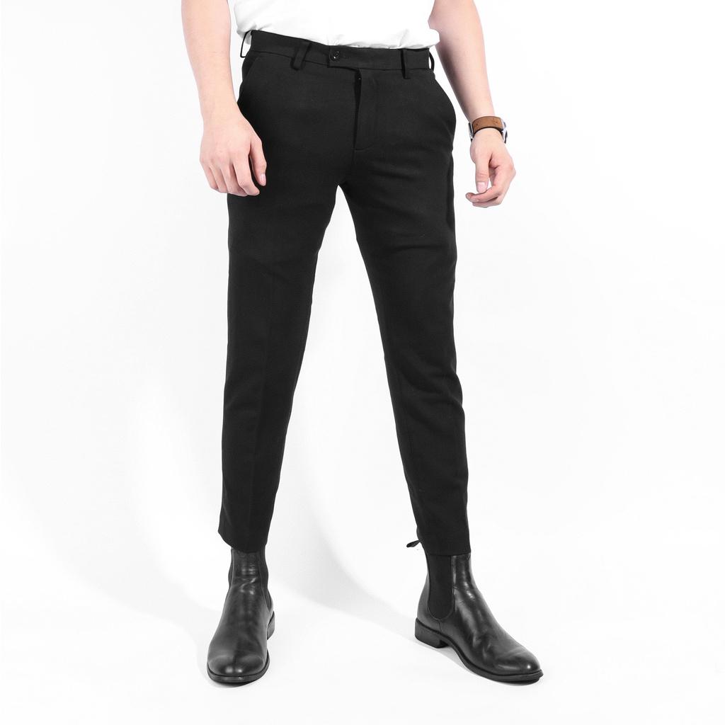 Quần vải nam - Quần âu nam màu đen form slim cropped | LASTORE MENSWEAR