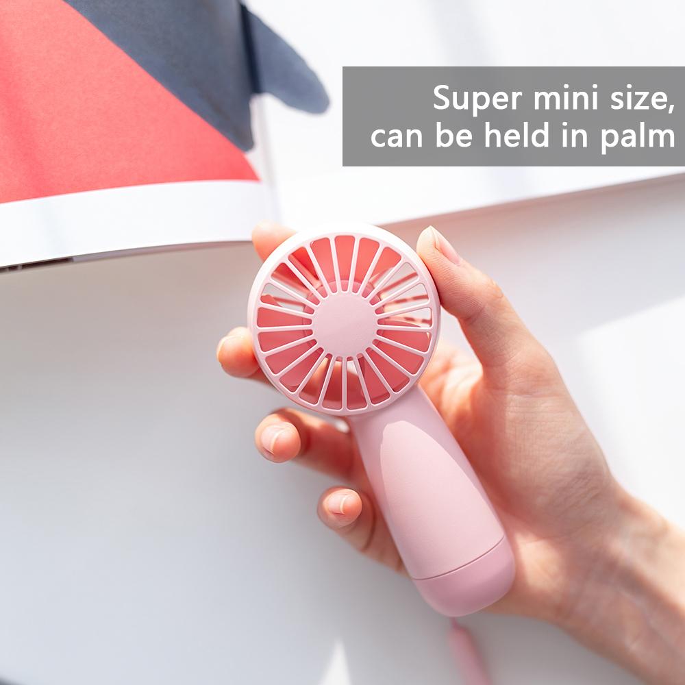 Quạt cầm tay/ quạt máy tính dể bàn bỏ túi siêu nhỏ có dây đeo tay có thể tháo rời điều khiển 3 tốc độ 1500mAh có thể sạc lại di động