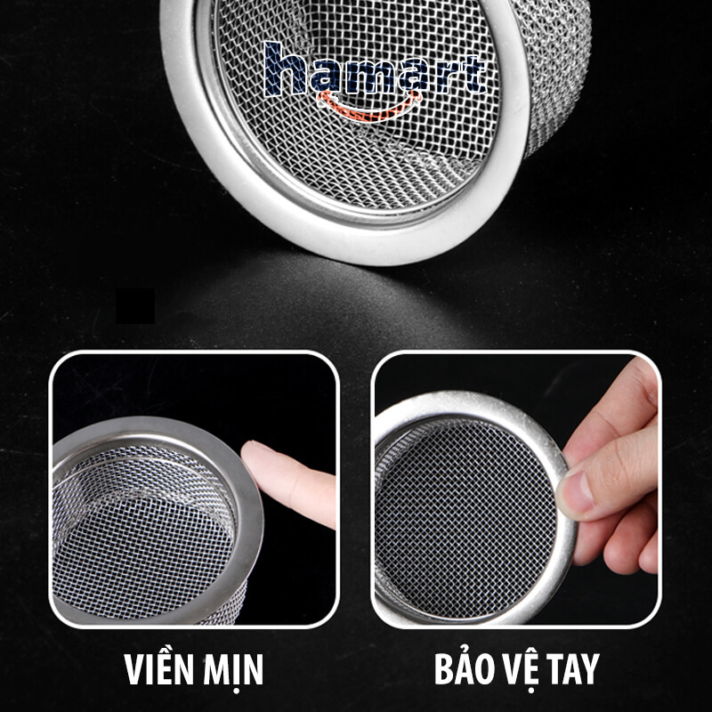 Giỏ Lọc Rác Bồn Rửa Bát INOX 304 Rổ Lọc Rác Chậu Rửa Chén Có Quai Xách Thoát Nước Nhanh Tiện Lợi