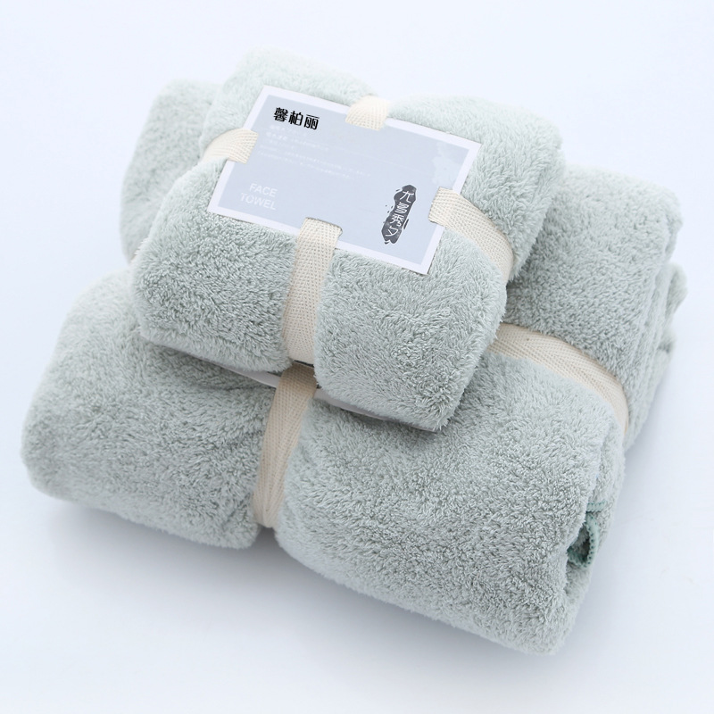 Set 2 Khăn tắm 34x75+70x140,siêu thấm chất liệu 100 cotton 120g+450g -143