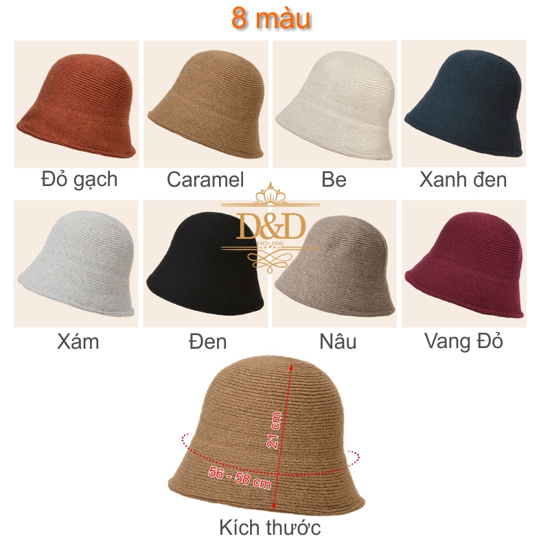 Mũ nón bucket, nón nồi, nón len nữ phong cách Nhật Hàn