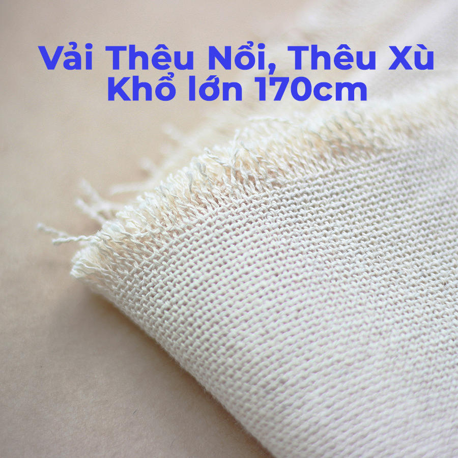 Vải Thêu Nổi Thêu Xù Thủ Công Dùng Len Khổ Lớn