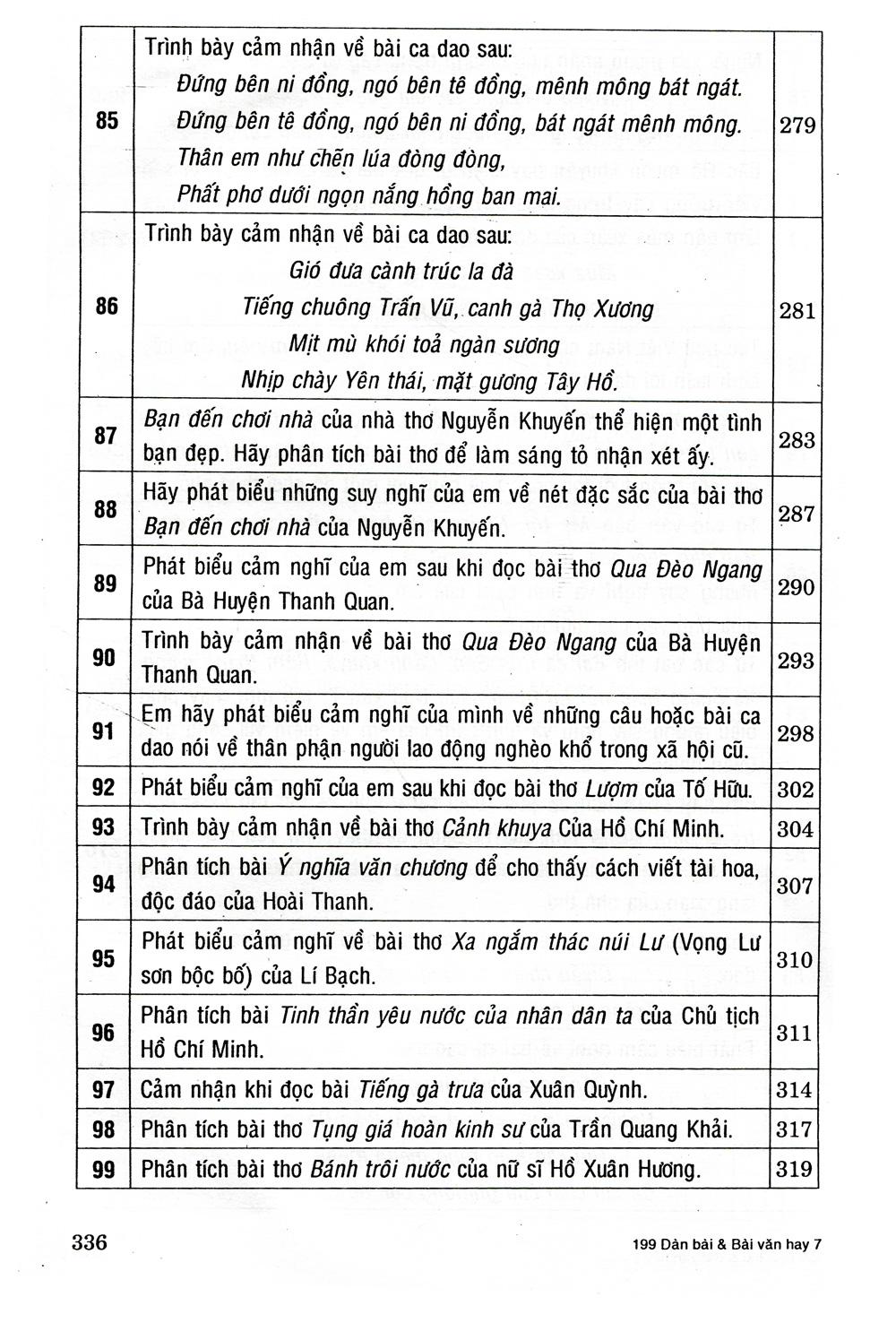 199 Dàn Bài Và Bài Văn Hay Lớp 7 - Tái Bản
