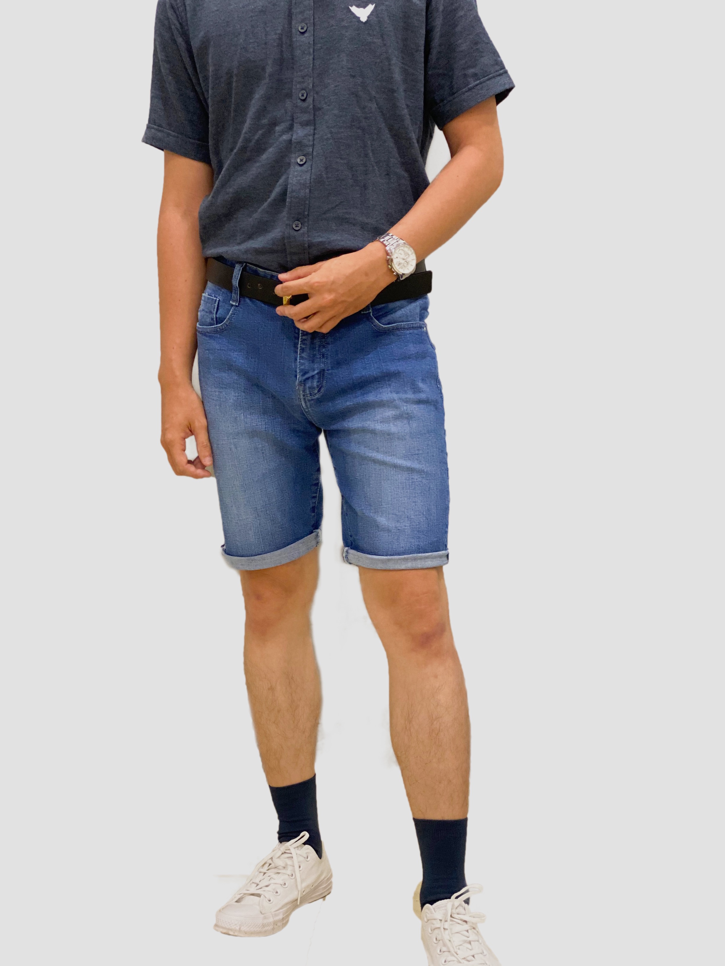 QUẦN SHORT JEAN NAM XANH NHẠT THỜI TRANG CAO CẤP