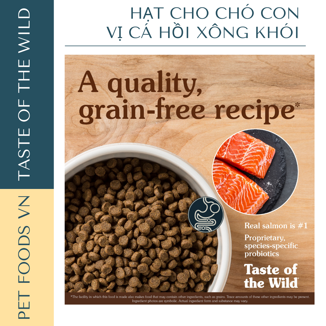 Hạt cho chó con TASTE OF THE WILD Pacific Stream Puppy vị Cá Hồi Xông Khói