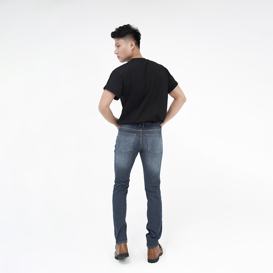 Quần Jeans Nam Cao Cấp HUNTER X-RAYS Form Slimfit Thun Màu Xanh Đậm Phủ Dơ Bụi D27