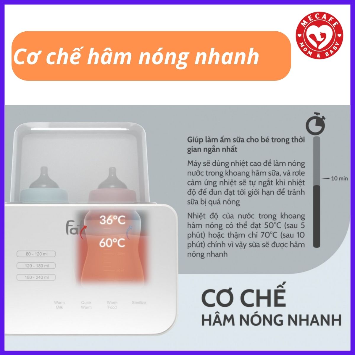 Máy hâm sữa tiệt trùng điện tử 2 bình Duo 5 Fatzbaby