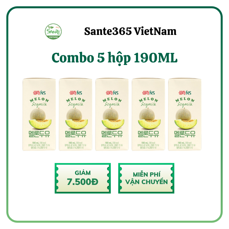 Sữa Hạnh Nhân Yến Mạch Hàn Quốc Chính Hãng - Combo 5 Hộp 190ml - Whole Grain Oat Almond Milk - Sante365 VietNam