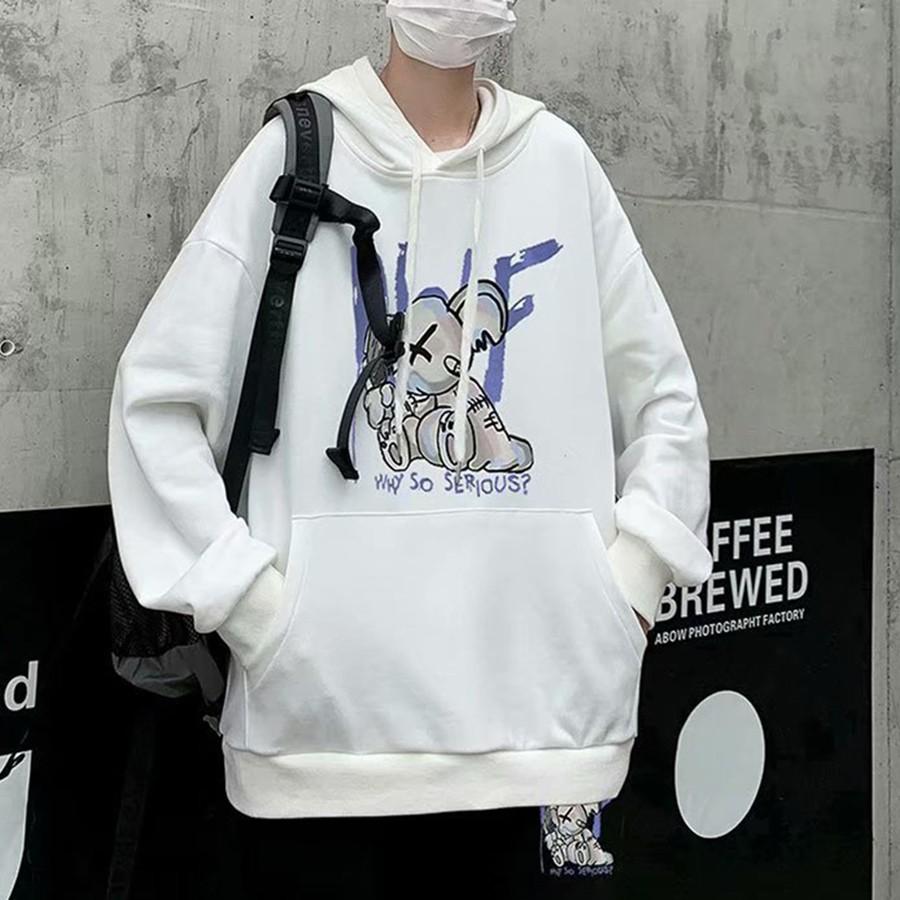 Áo mũ Hoodie Unisex MonsterX Gấu X form rộng 5 màu nỉ bông cặp đôi nam nữ Oversize Ulzzang thu đông