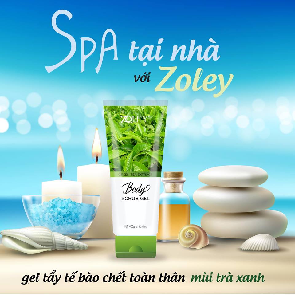 Gel Tẩy Tế Bào Chết Toàn Thân Mùi Trà Xanh Zoley 400g