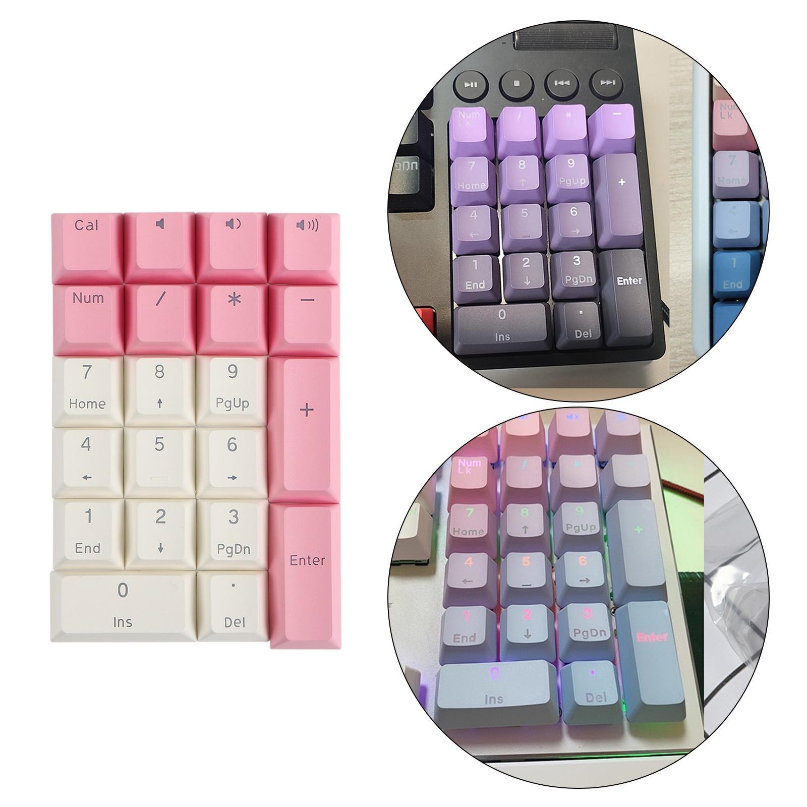 Mechanical Keyboard Numeric Keycaps Layout Dustproof Waterproof Office 17Key for
