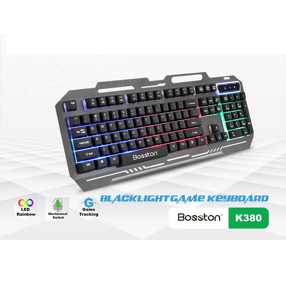 Bàn phím giả cơ chuyên game Bosston K380 Led đa màu (Đen) - Hàng chính hãng