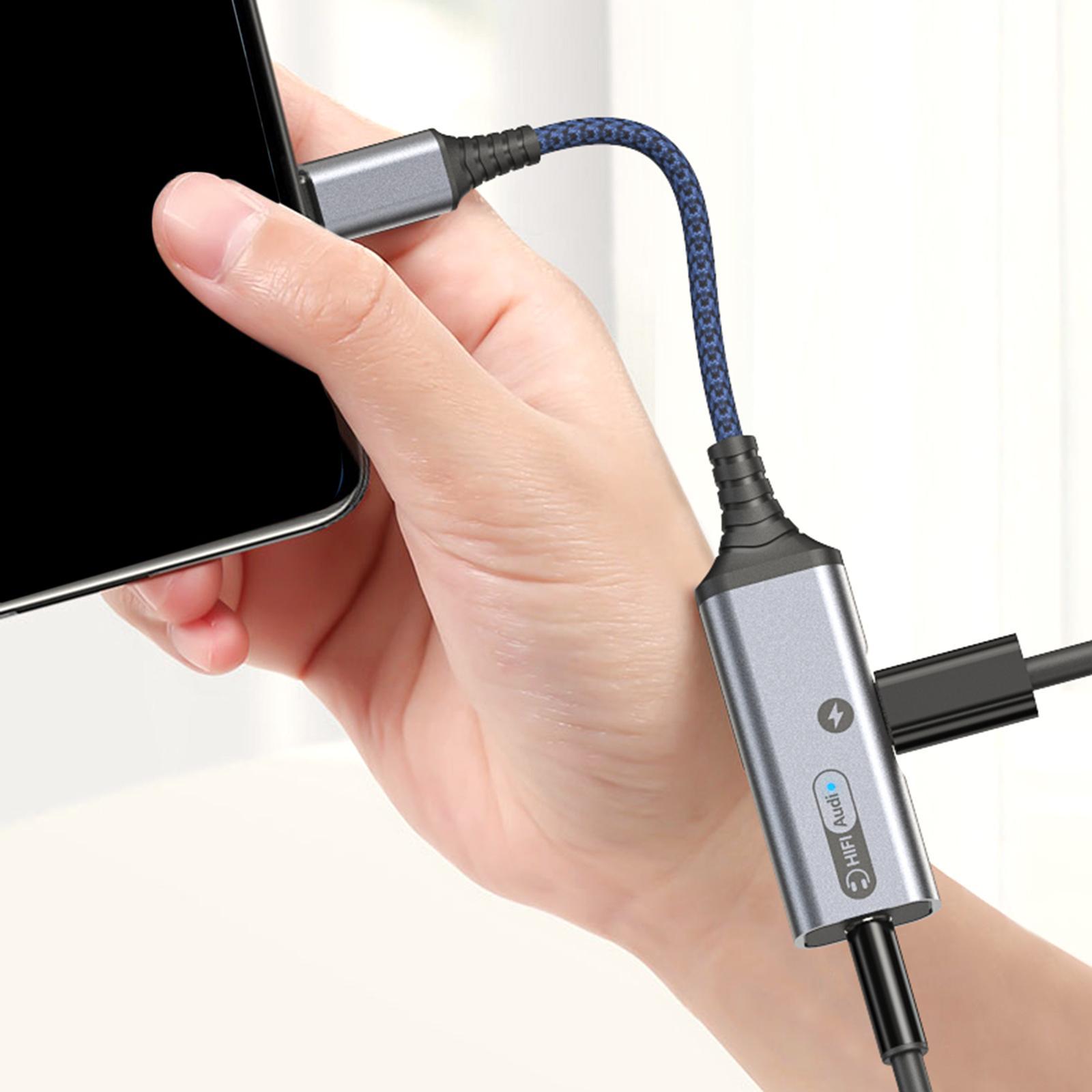 2 in 1 USB Type C to AUX Charger Adapter PD 60W Fast Charging