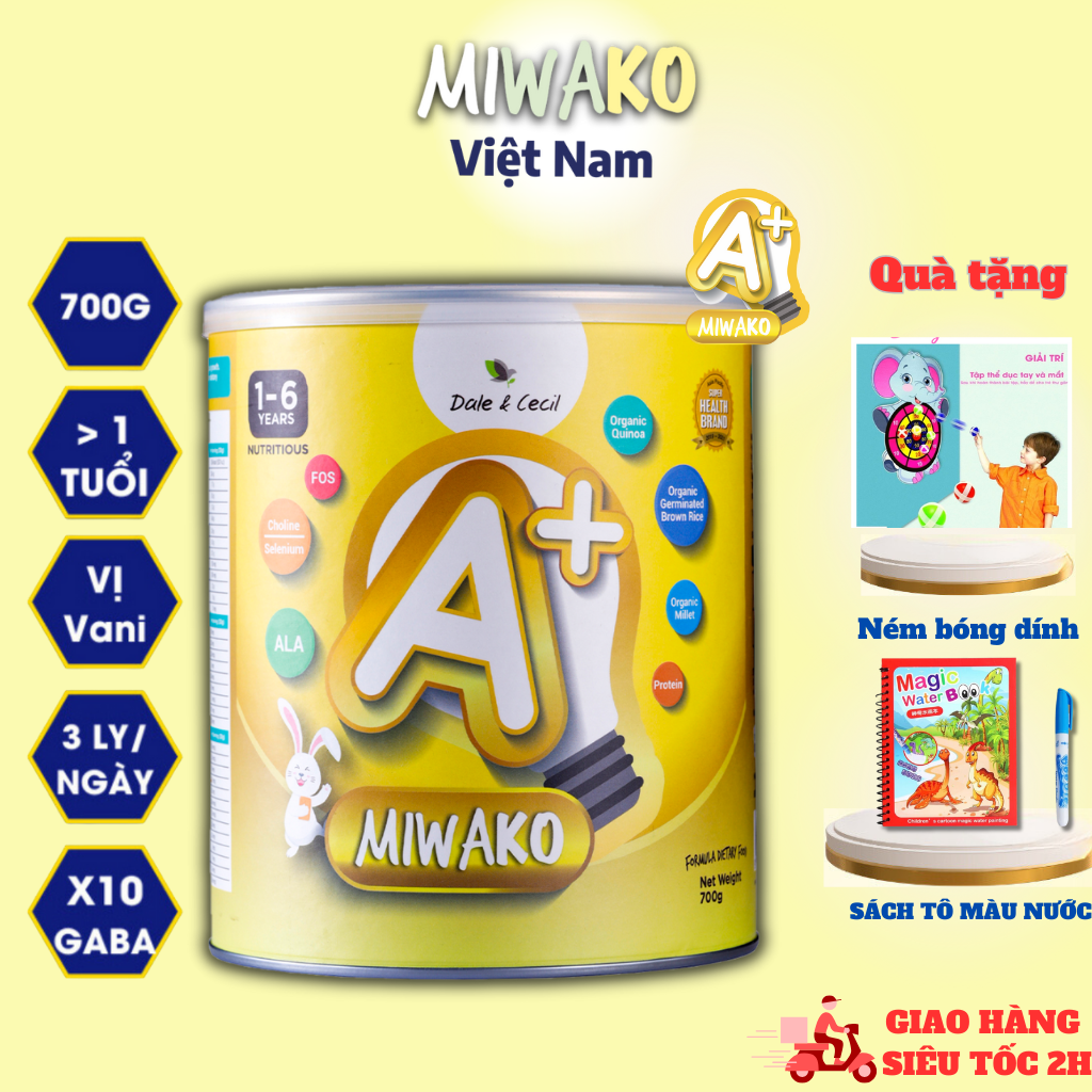 Sữa Công Thức Hạt Thực Vật Hữu Cơ MIWAKO A+ 700g Vị Vani x 1 Hộp Date 29 - 04 - 2025