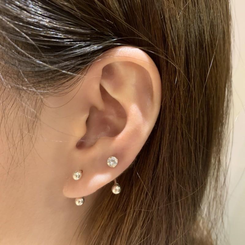 Bông tai bạc chốt bi vặn