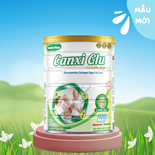 [MUA 2 TẶNG 1] Sữa bột Canxi Glu dành cho người già, loãng xương, giúp xương chắc khỏe - 900G Nutriplus Gold