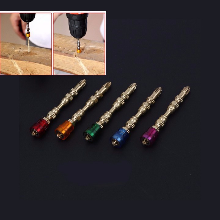 Bộ 5 mũi khoan bắt vít 4 cạnh chuôi từ tính