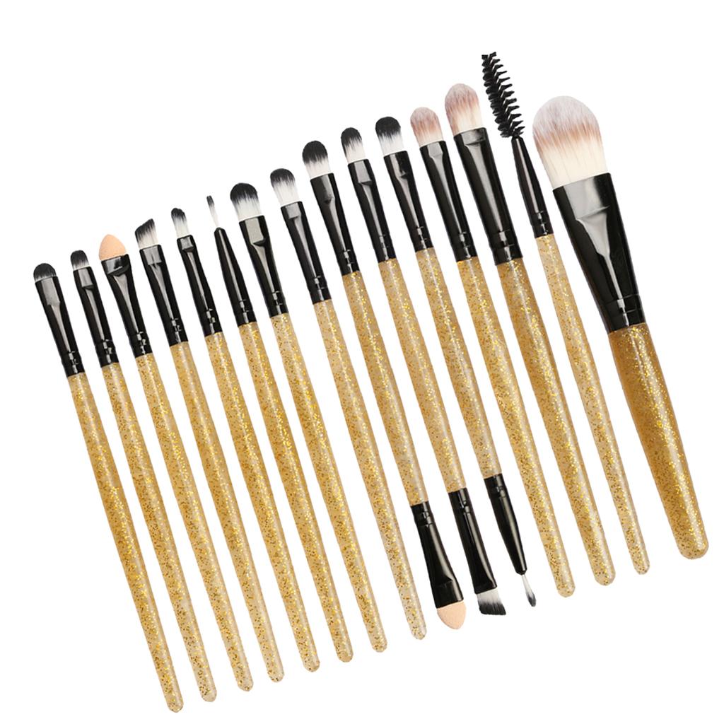 15PC Pro Makeup Brushes Set for Foundation Brush Blending Face Powder Blush