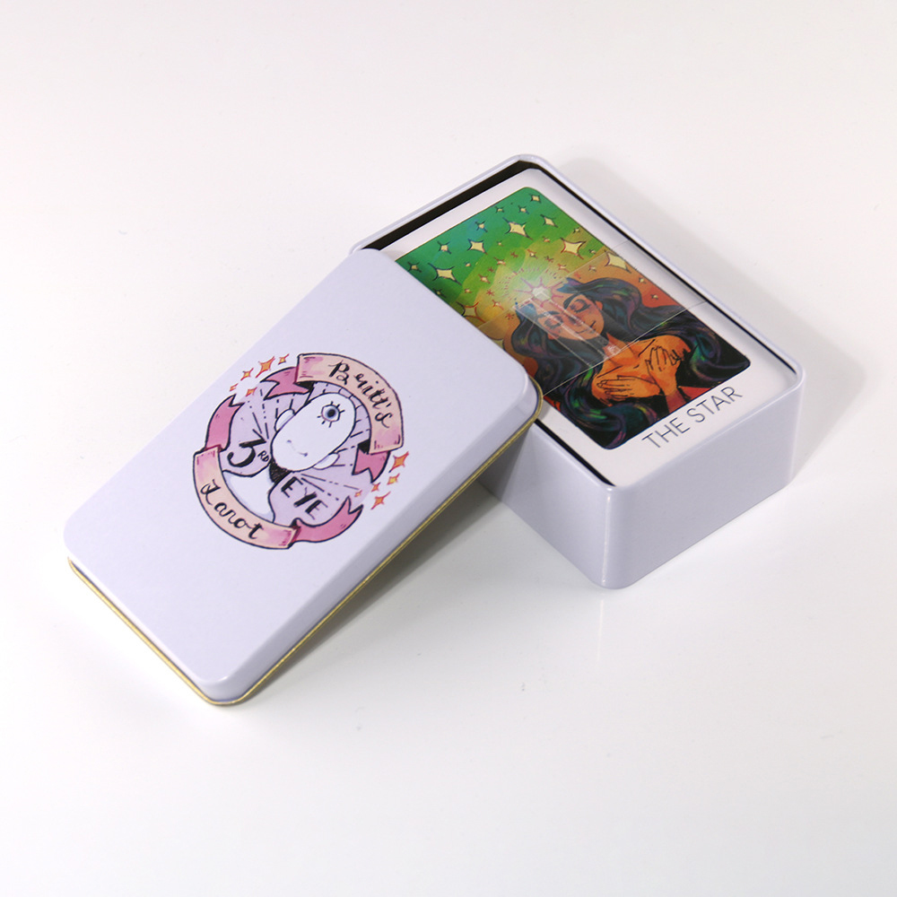 Bộ Bài Britt's Third Eye Tarot Hộp Thiếc Mạ Cạnh Vàng 78 Lá