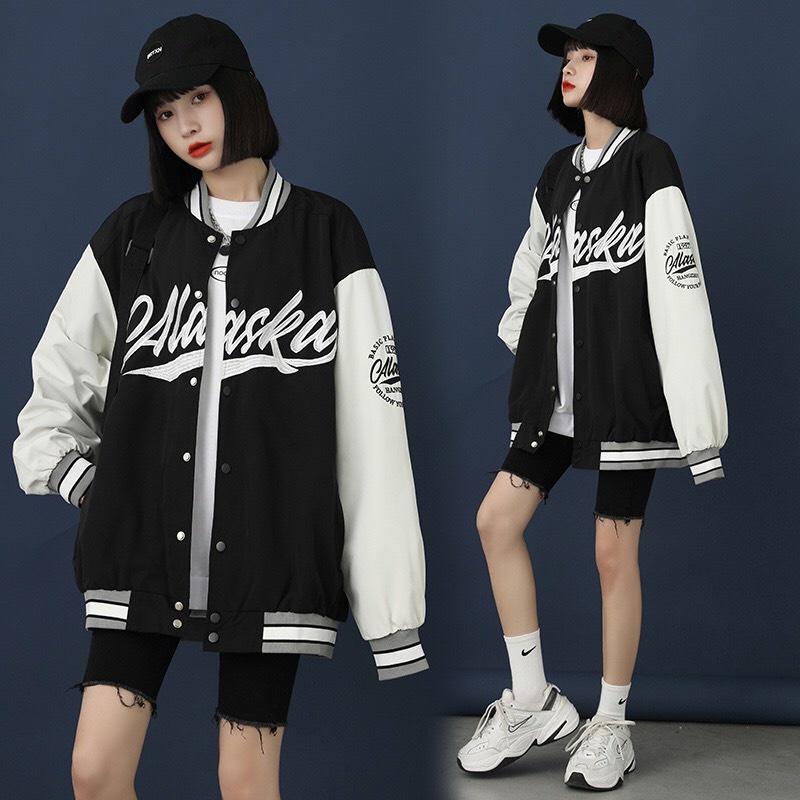 Áo Khoác Bomber Jacket in Print ALASKA Chất Gió Dù 2 Lớp Form Rộng Unisex Nam Nữ Couple Ulzzang Phong Cách Hàn