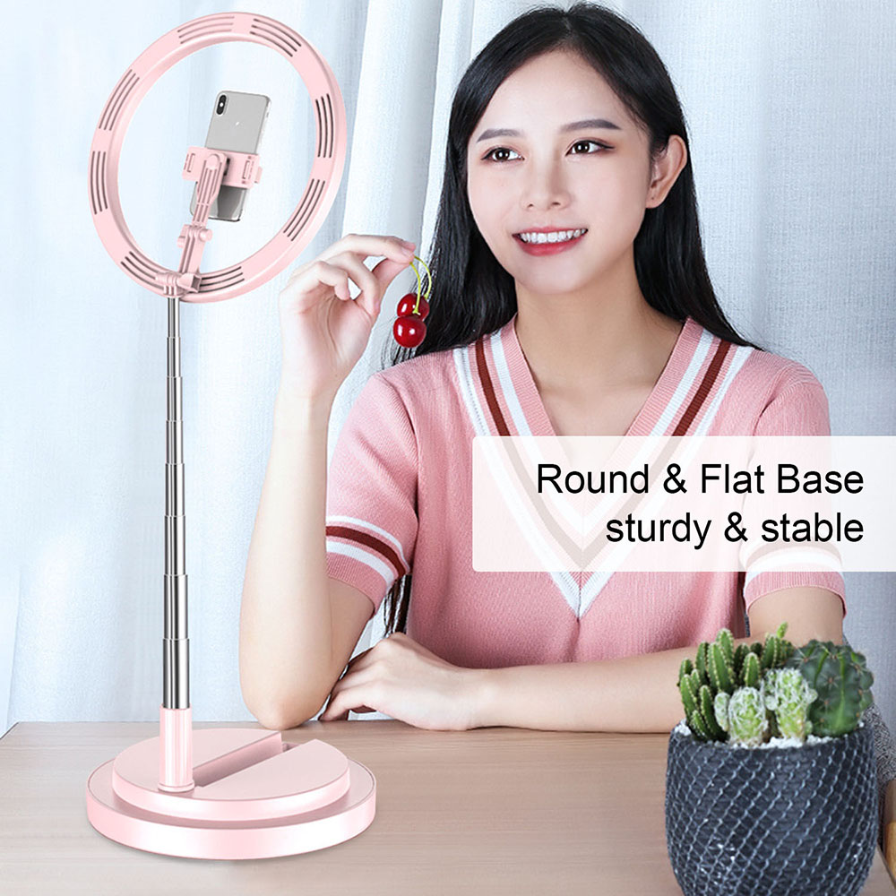Đèn LED vòng 11 inch với chân đế điện thoại mini & công tắc điều chỉnh độ sáng để phát trực tiếp