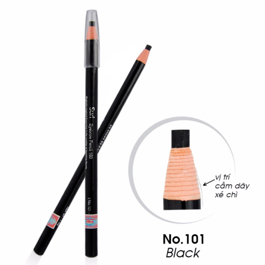 Chì Kẻ Mày Xéo Suri Eyebrow Pencil E424-101 - Màu Đen