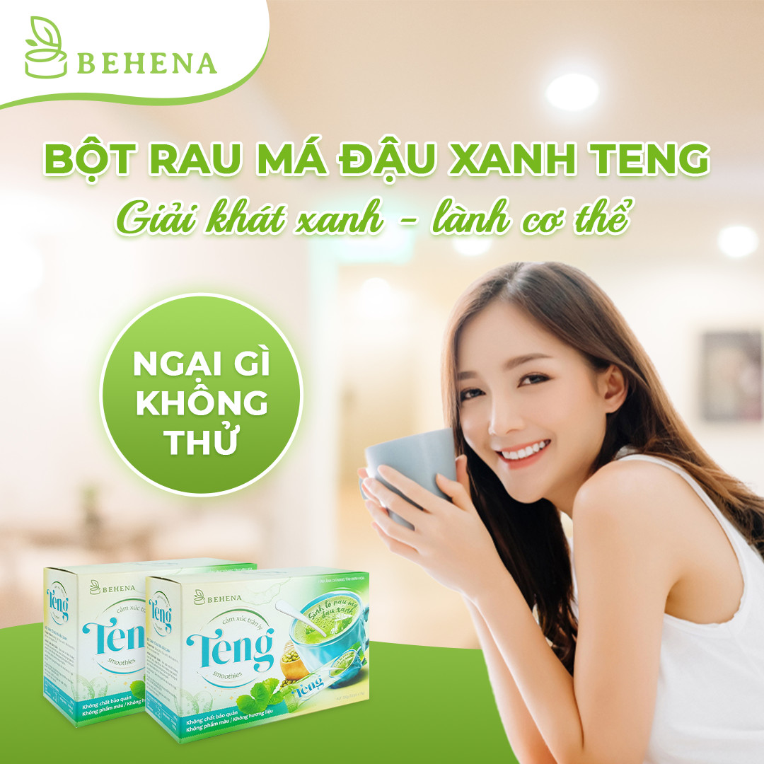 Bột Rau Má Đậu Xanh Teng Behena Chính Hãng